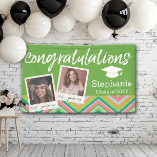Graduation Class of Year Name - 2 Photo Collage Banner