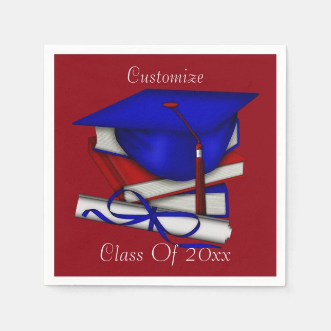 Graduation & Class Reunion Cap & Diploma Napkins 3 (Front)