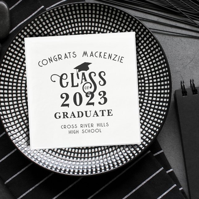 Graduation Class Year Congrats Custom Colour Napkin (Creator Uploaded)