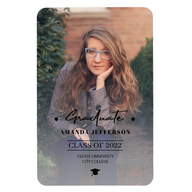 Graduation class year school photo personalised ma magnet (Vertical)