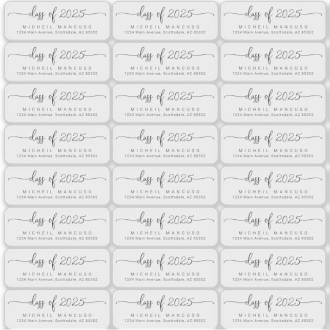 Graduation Clear Transparent Return Address Labels (Front)