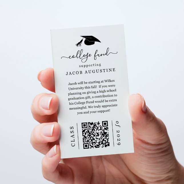 Graduation College Fund Card with QR Code Insert (Creator Uploaded)