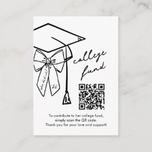 Graduation College Fund QR Code Cap & Bow Enclosure Card