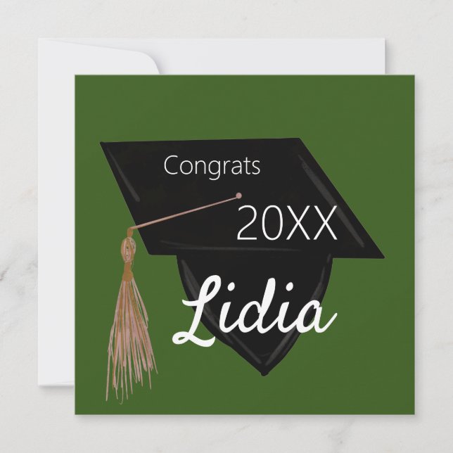 Graduation College Highschool Cap Gown  Card (Front)