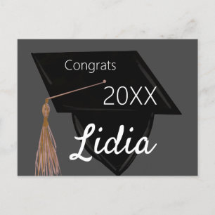 Graduation College Highschool Cap Gown  Postcard