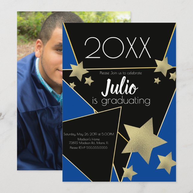 Graduation College Highschool Celebration Photo  Invitation (Front/Back)