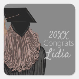 Graduation College Highschool Girl Graduate  Square Sticker