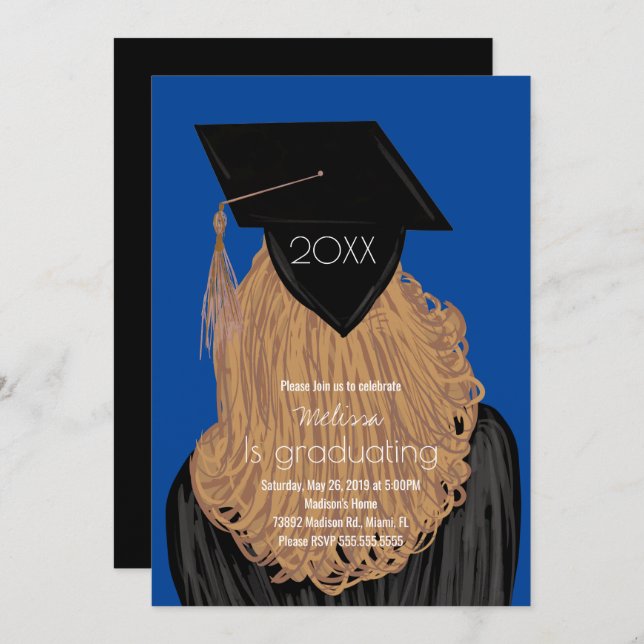 Graduation College Highschool Graduate Party   Invitation (Front/Back)