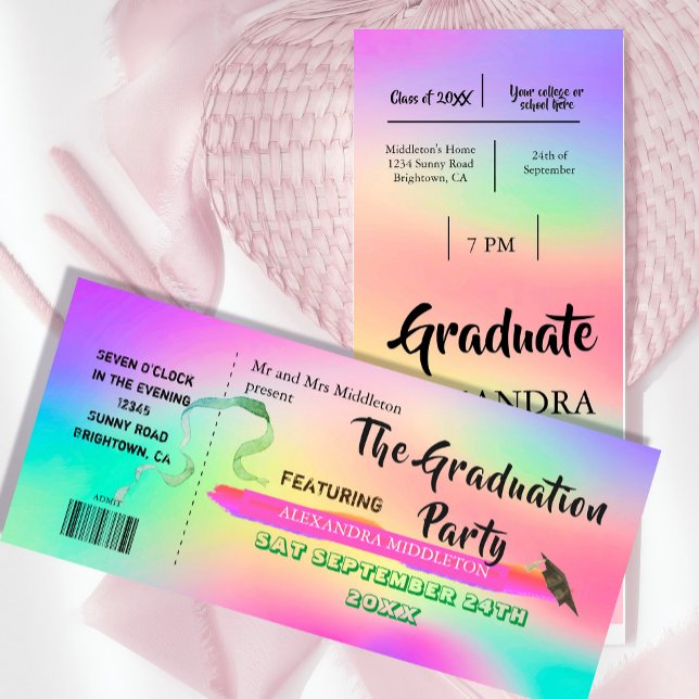 Graduation Colourful Festival Ticket Invitation (Creator Uploaded)