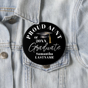 Graduation Commencement Celebration Proud Aunt 10 Cm Round Badge