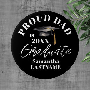 Graduation Commencement Celebration Proud Dad 10 Cm Round Badge