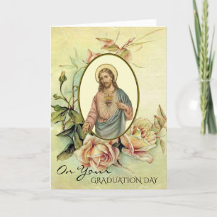 Graduation Commencement Sacred Heart Religious Card