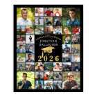 Graduation Congrats 42 Photo Collage Black Gold
