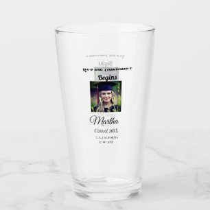 Graduation congrats add name photo city date class glass