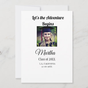 Graduation congrats add name photo city date class invitation