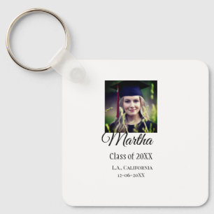 Graduation congrats add name photo city date class key ring