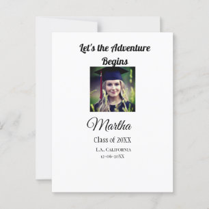 Graduation congrats add name photo city date class postcard