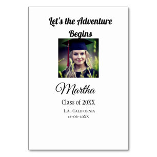 Graduation congrats add name photo city date class table number
