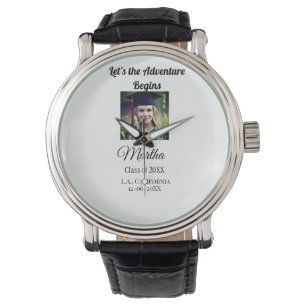 Graduation congrats add name photo city date class watch