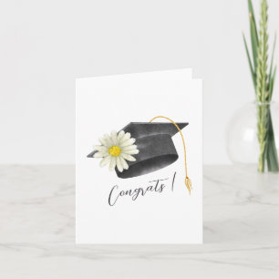 Graduation congrats cap with flower invitation
