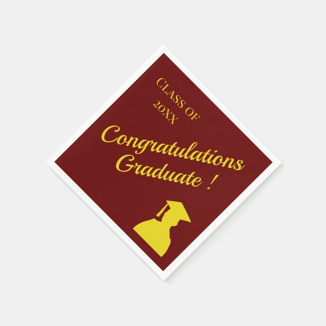 Graduation Congrats Choose Your School Colours  Napkin (Corner)