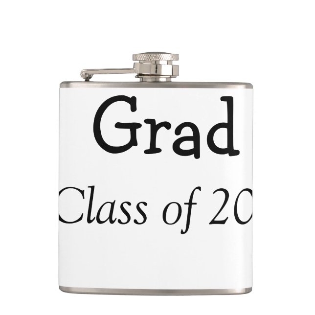 Graduation congrats class of 20xx add name text hip flask (Front)