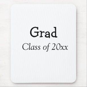 Graduation congrats class of 20xx add name text mouse mat