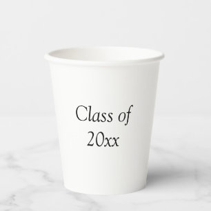 Graduation congrats class of 20xx add name text paper cups