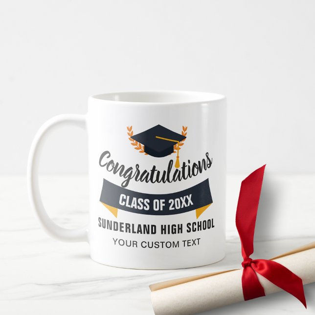 Graduation Congrats Class of 20XX School Custom Coffee Mug (Creator Uploaded)