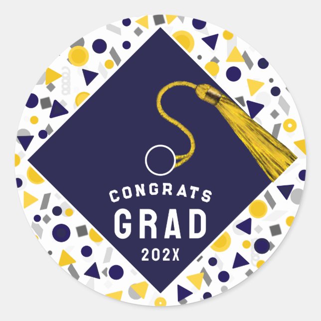 Graduation Congrats Classic Round Sticker (Front)