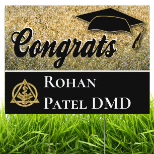 Graduation Congrats Doctor Dentist Garden Sign