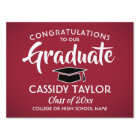 Graduation Congrats Elegant Red White & Black Yard