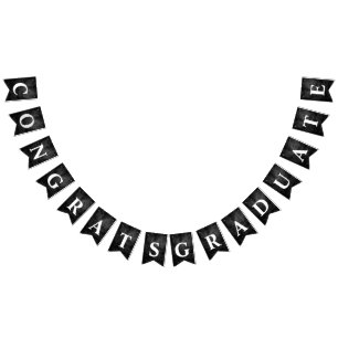 Graduation congrats on black leather bunting