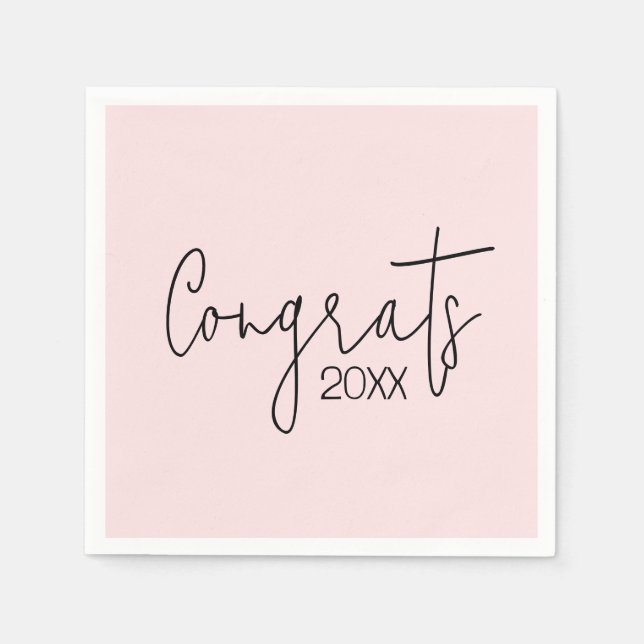 Graduation Congrats On Blush Pink Napkin (Front)