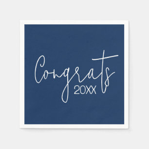 Graduation Congrats On Navy Blue Napkin