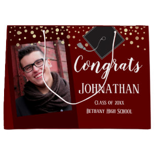 Graduation Congrats One Photo Large Gift Bag