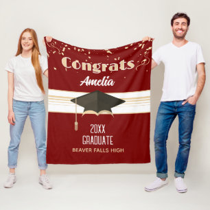 Graduation Congrats! Personalised Fleece Blanket