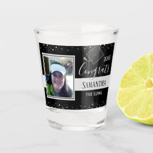 Graduation Congrats Photo Confetti Shot Glass