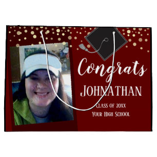 Graduation Congrats Two Photo Large Gift Bag