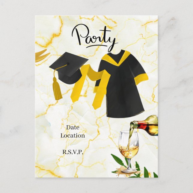 Graduation  Congratulation  Academic hat  and gown Postcard (Front)