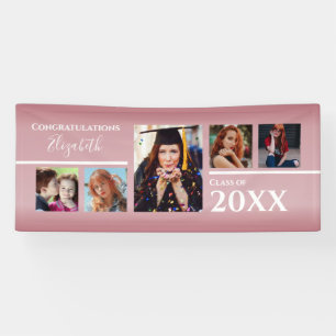 Graduation Congratulation Photo Pink Banner