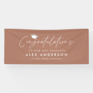 Graduation congratulation simple modern terracotta banner