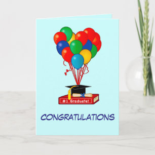 Graduation Congratulations Book, Balloons, Diploma Card