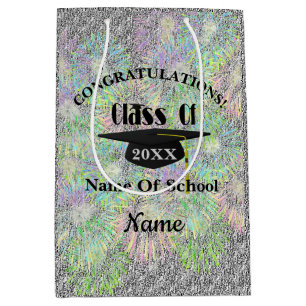 Graduation Congratulations Cap Personalised   Medium Gift Bag