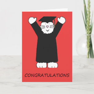 Graduation Congratulations Cartoon Cat Card