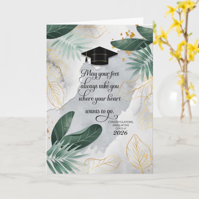 Graduation Congratulations Class of 2026 Tropical Card (Yellow Flower)