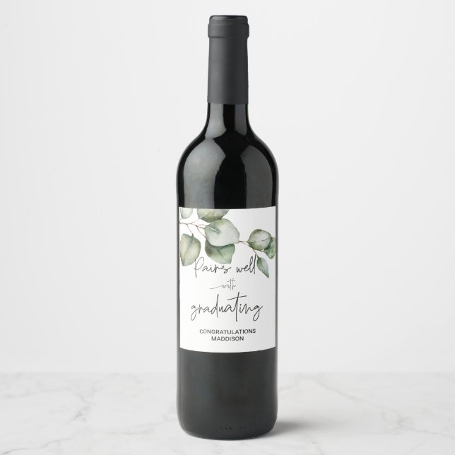 Graduation Congratulations College Graduate Gift W Wine Label (Front)