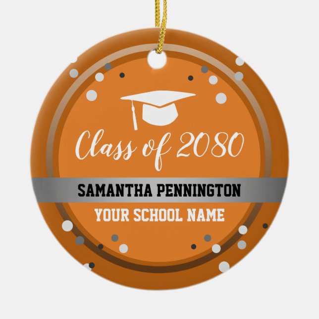 Graduation Congratulations Confetti Ceramic Tree Decoration (Front)