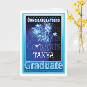 Graduation Congratulations Customise Name Firework Card