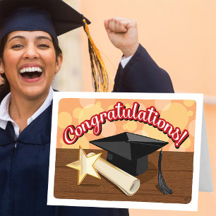 Graduation Congratulations Gold Star Blank Card